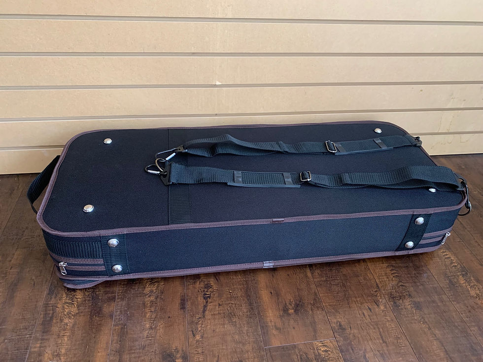 Miniature : 2 Piece Double 4/4 Violin Case with 4 bow holders Hygrometer Backpack strap
