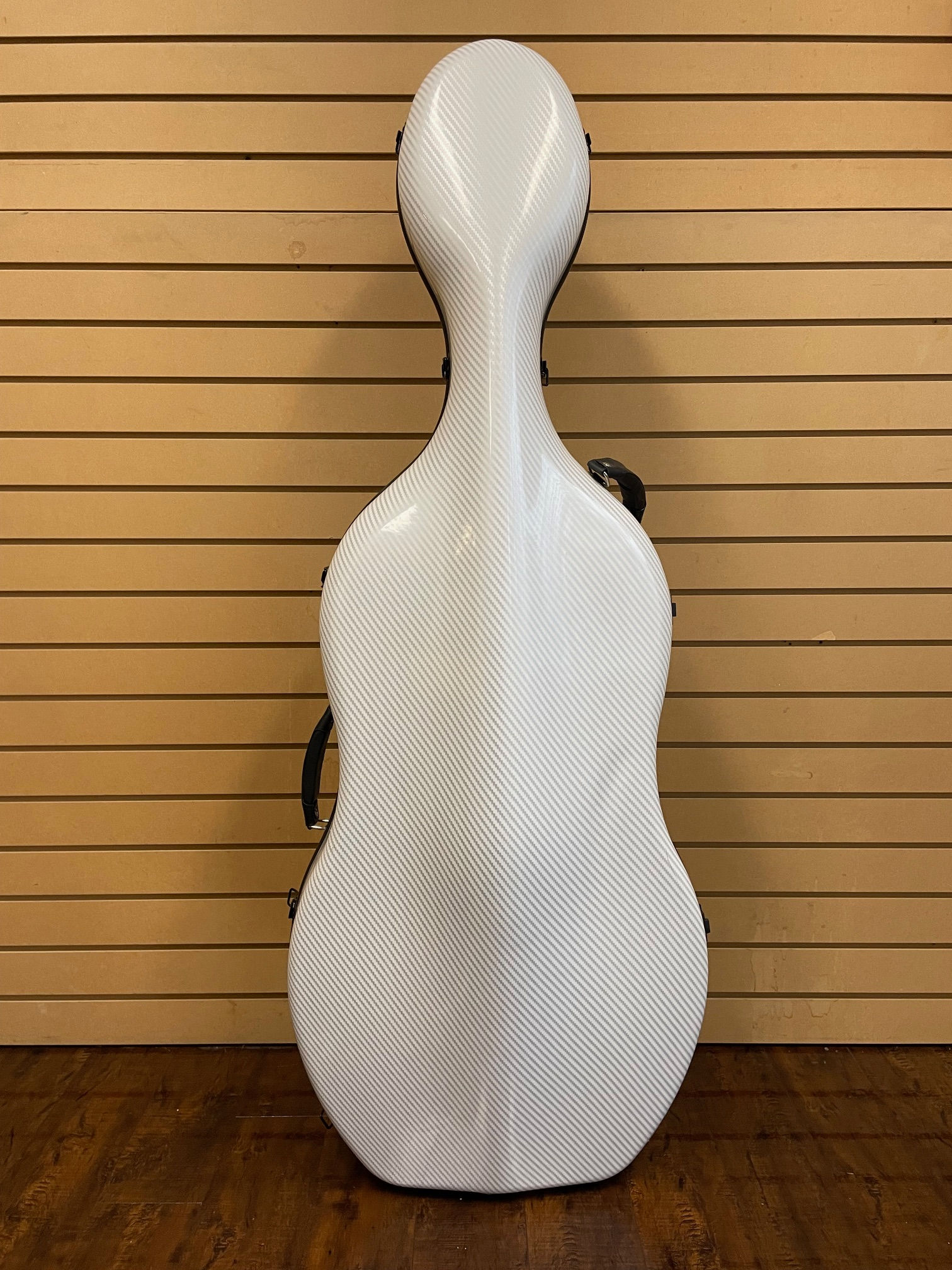 Carbon Fiber Cello Case 4/4 Full Size White with Straps 7.9 lb Wheels