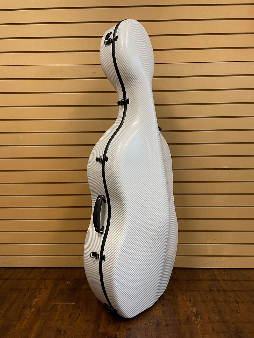 Thumbnail: Carbon Fiber Cello Case 4/4 Full Size White with Straps 7.9 lb Wheels
