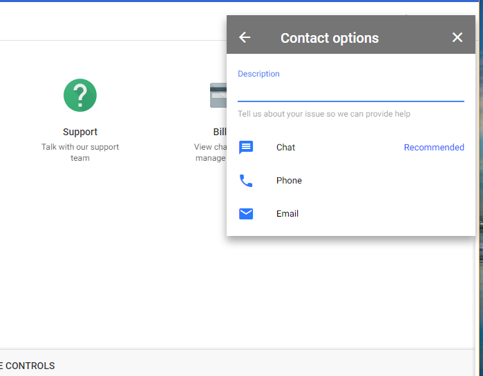 contact support