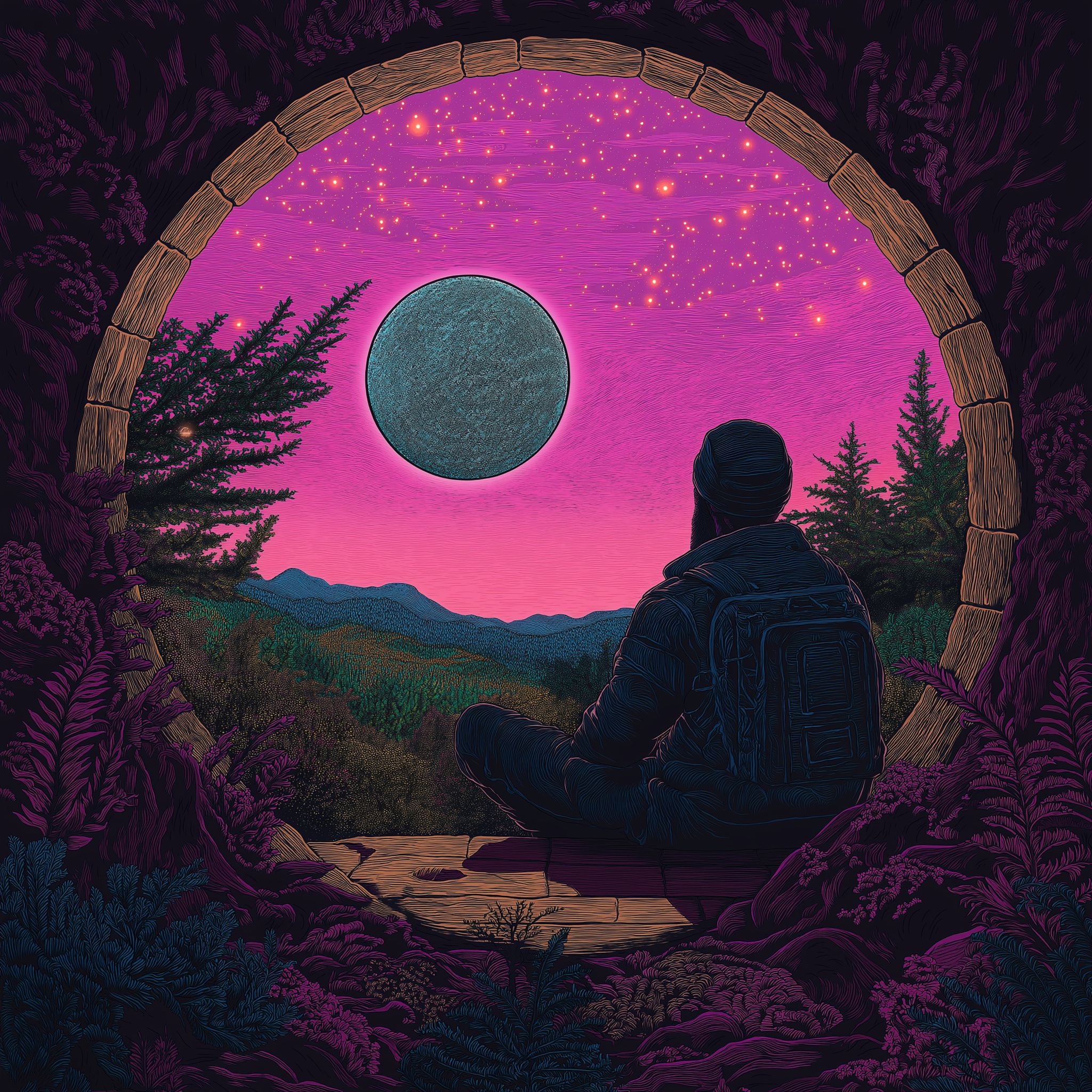 Hitchhiker Vista - Metal Artwork - 12" x 18"