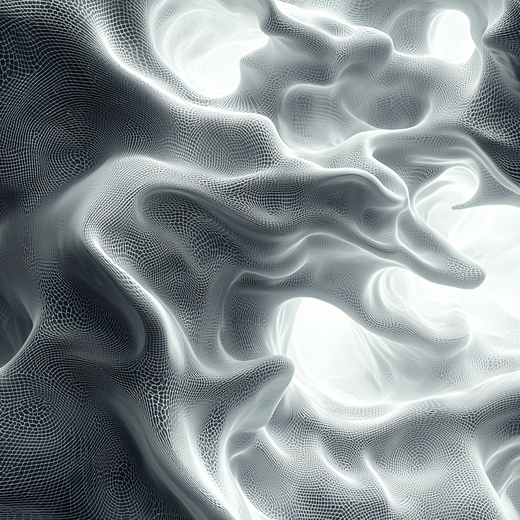 White and Black colors decorate this fractal wave imagery.