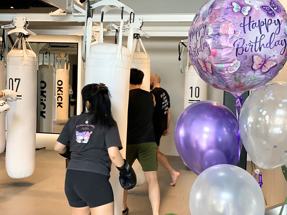 Group kickboxing class at OKICK Studio in Richmond