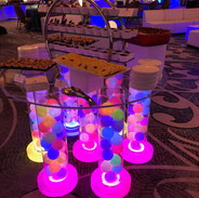 3" Glow Balls in cylindrical glass vases
