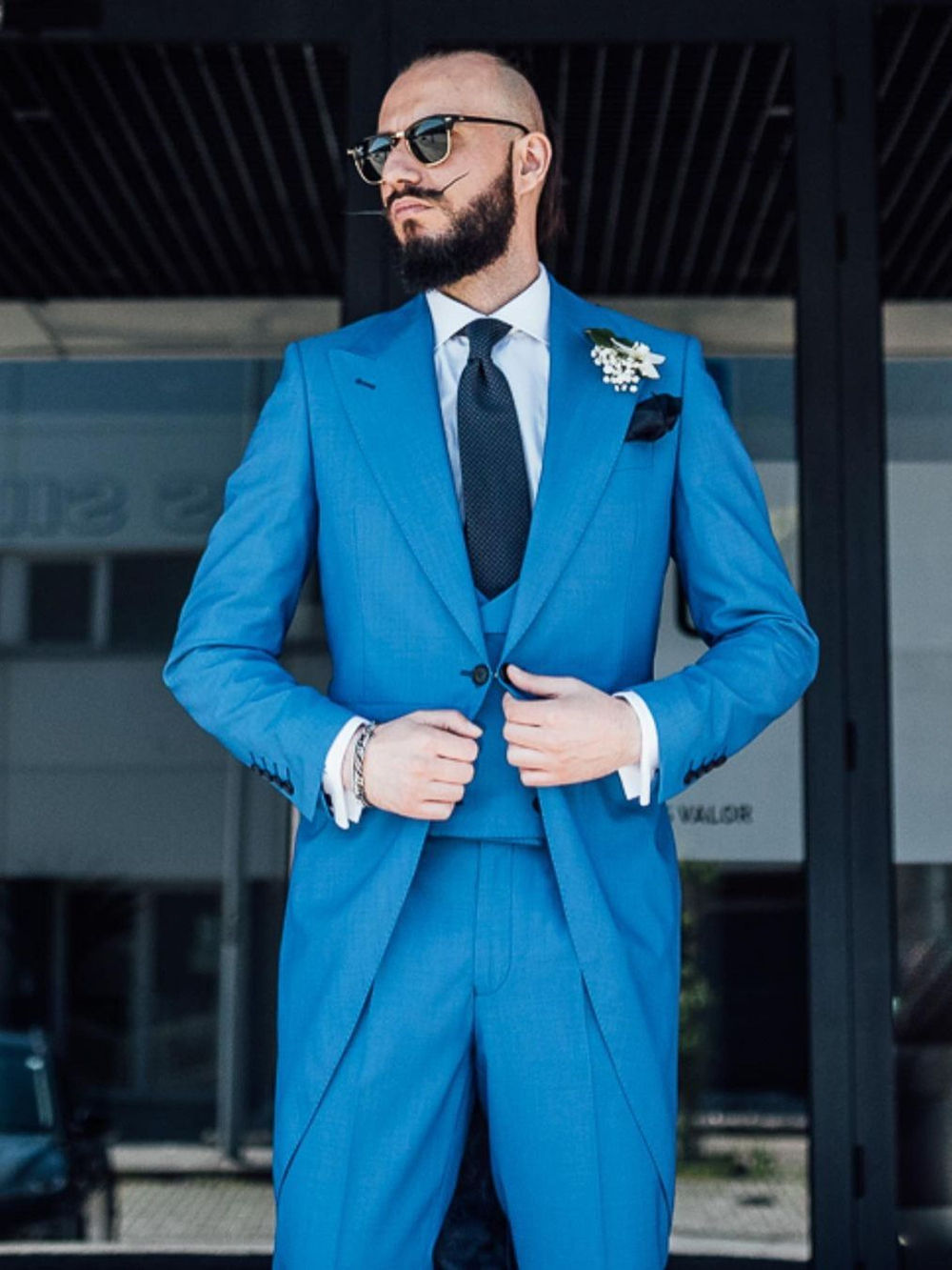 Mens Tuxedo Tailcoat Formal Dress Suits Swallow Tail Coat Black Male Jacket Vest