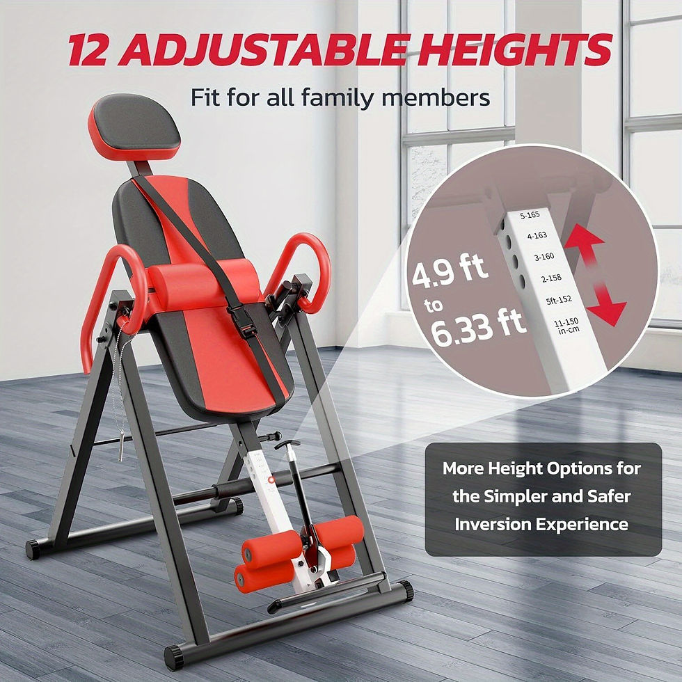 Thumbnail: 1pc Stainless Steel Gravity Inversion Table, Foldable Home Gym Back Spine Exerci