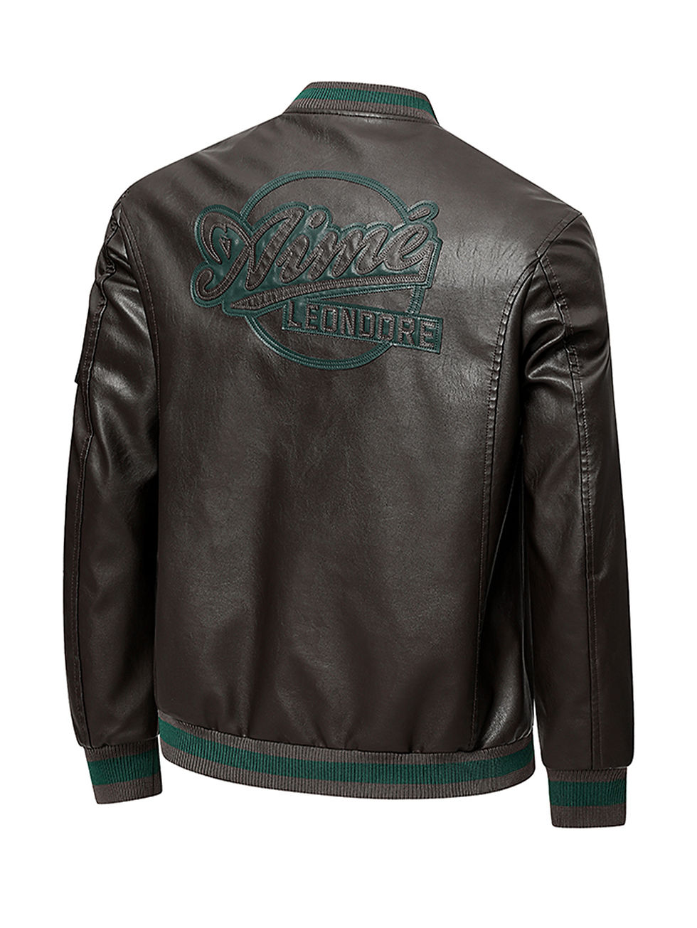Thumbnail: Men'S Baseball Jacket - Windproof Warm Coat with Zipper Closure, Brown & Green A