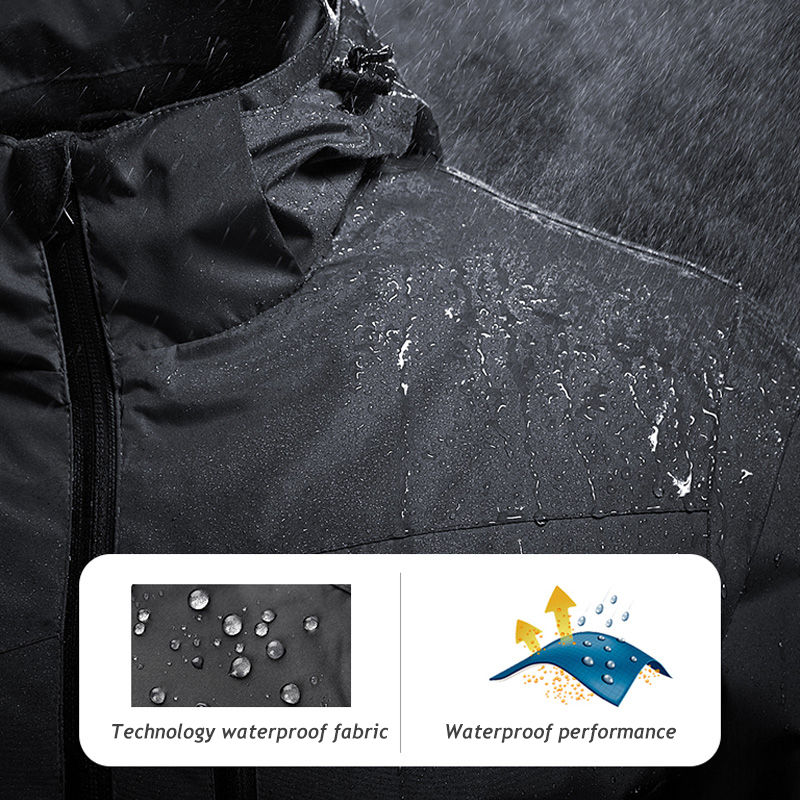 Thumbnail: Jackets Men's and Women's Waterproof Windbreaker Hooded Outdoor Jacket Wear-resi
