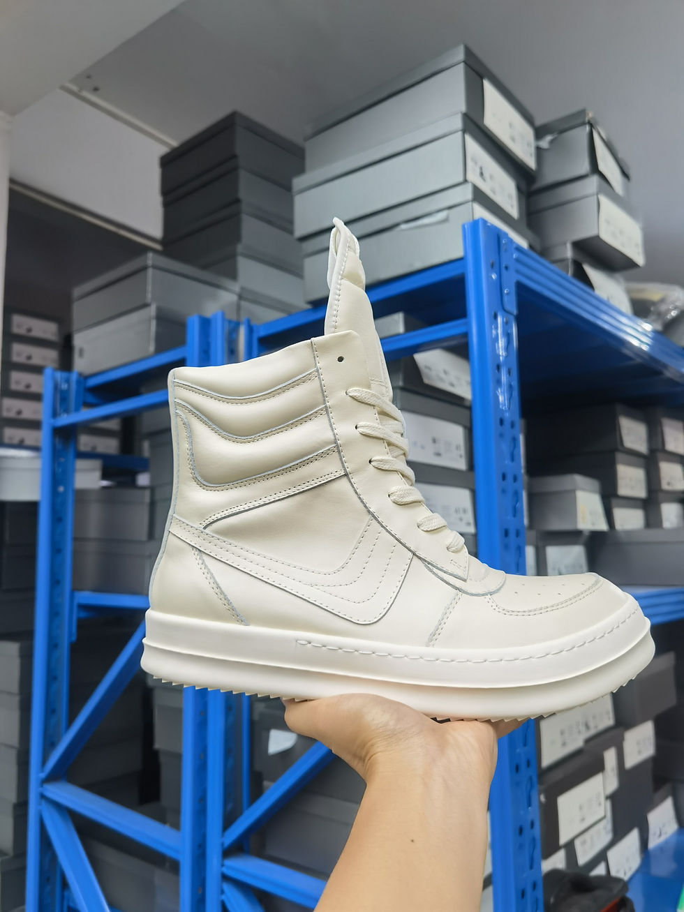 Thumbnail: Designer Men Genuine Leather Boots Black Zipper Sneakers High Street Rock Shoes 