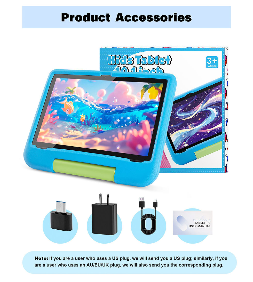 Thumbnail: Kids Tablet, 10.1-inch Children 2025 Android 15 Tablets with Eye Protection Scre