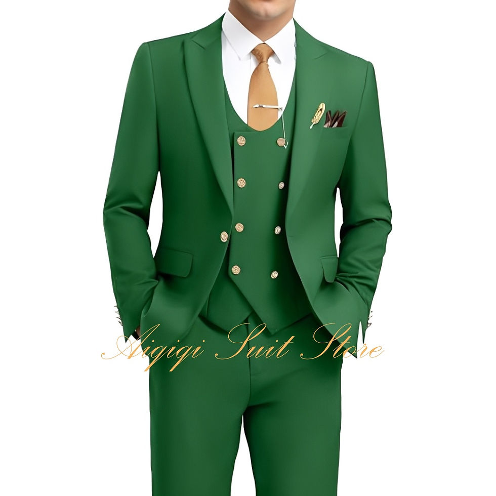 Thumbnail: Formal Men's Suits 3 Piece Slim Fit Blazer Vest Pants Groom Tuxedo Suit Wedding 