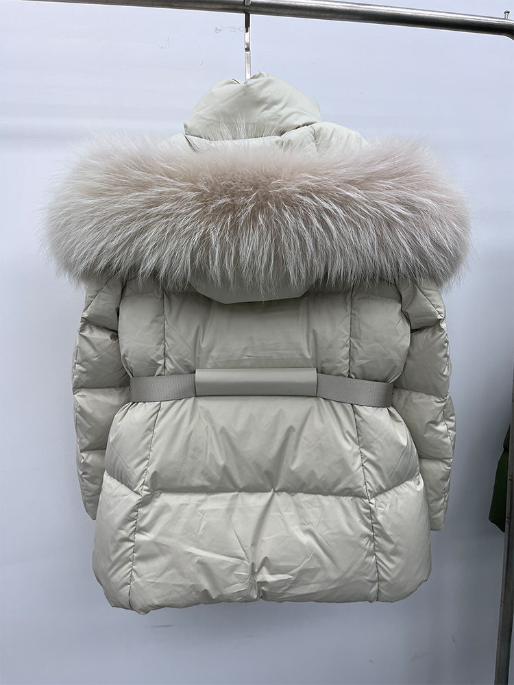 Thumbnail: 2025 Winter Warm Goose Down Jackets Natural Real Raccoon Fur Collar Puffer Jacke