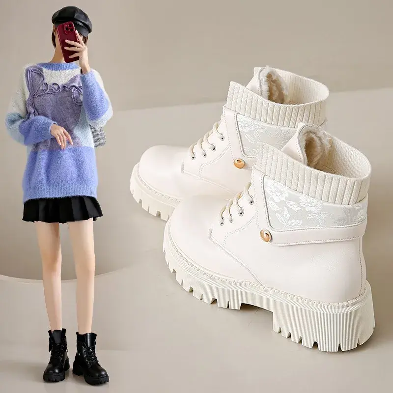 Thumbnail: Boots Women New 2024 Winter Footwear Luxury Designer Female Shoes Fashion Rock L