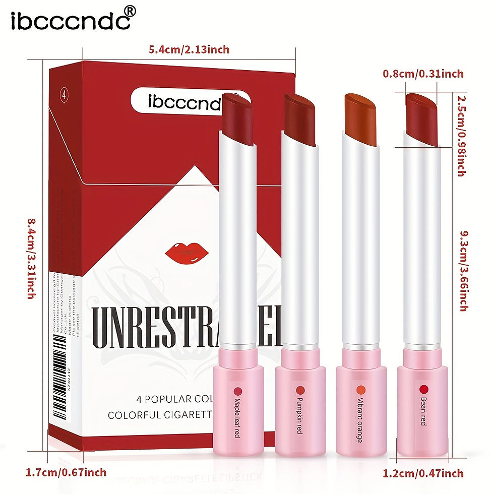 Thumbnail: 4-Lasting Stick Waterproof Lip Set - Long-Lasting Matte Lipstick with Transparen