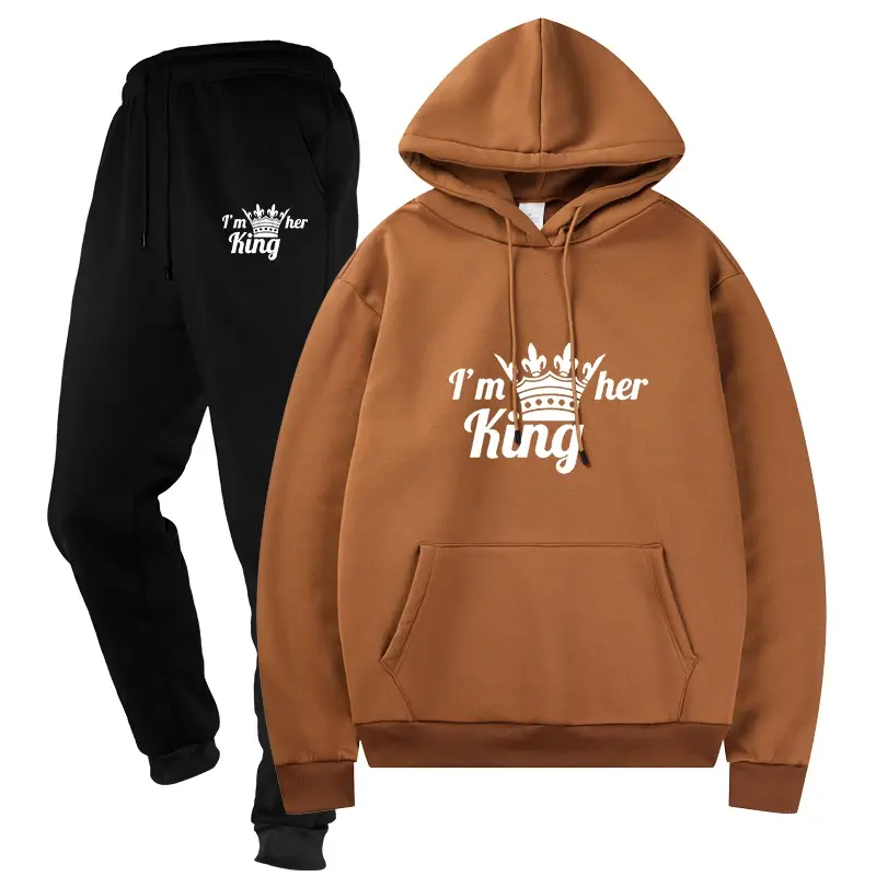 Thumbnail: Men Tracksuit 2 Pieces Sets Male Hoodies Running Sportswear Hooded Drawstring Pa