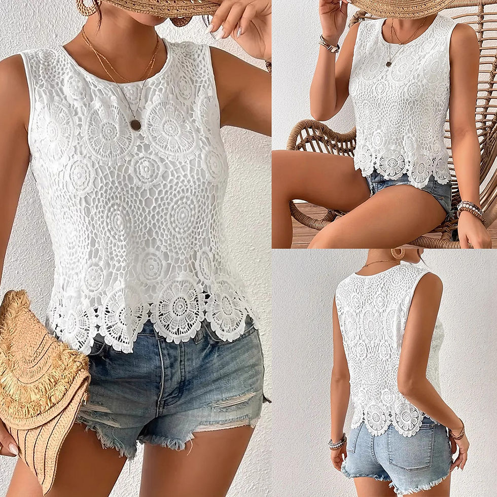 Thumbnail: Casual Events Casual Women Top Breathable Lace Summer Vest Breathable Fabric Bre