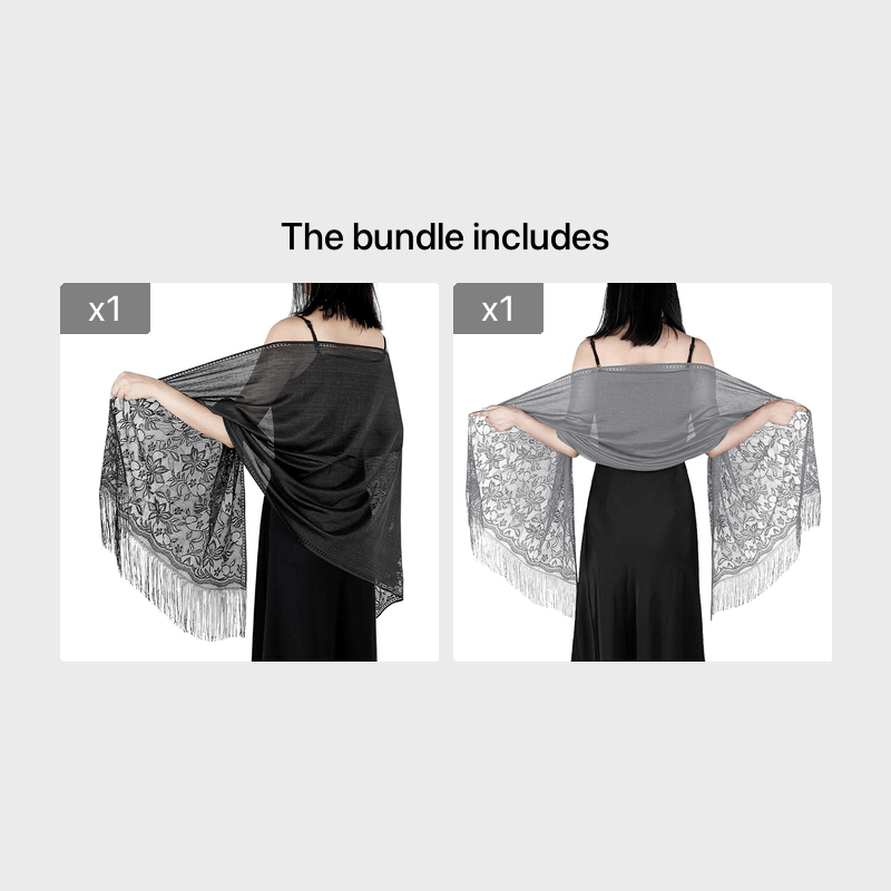 Thumbnail: Solid Shawls Wraps For Evening Dresses Lightweight Scarfs For Women With Fringe 