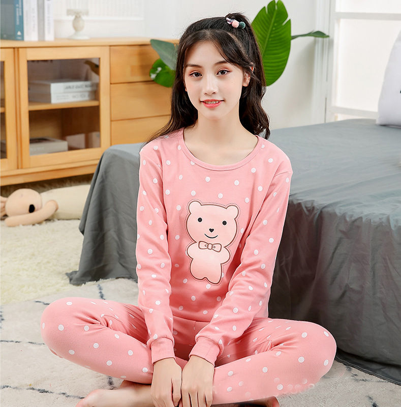 Thumbnail: Teens Pijamas Long Sleeve Cotton Pyjamas Kids Clothes Sets Cartoon Big Boy Sleep