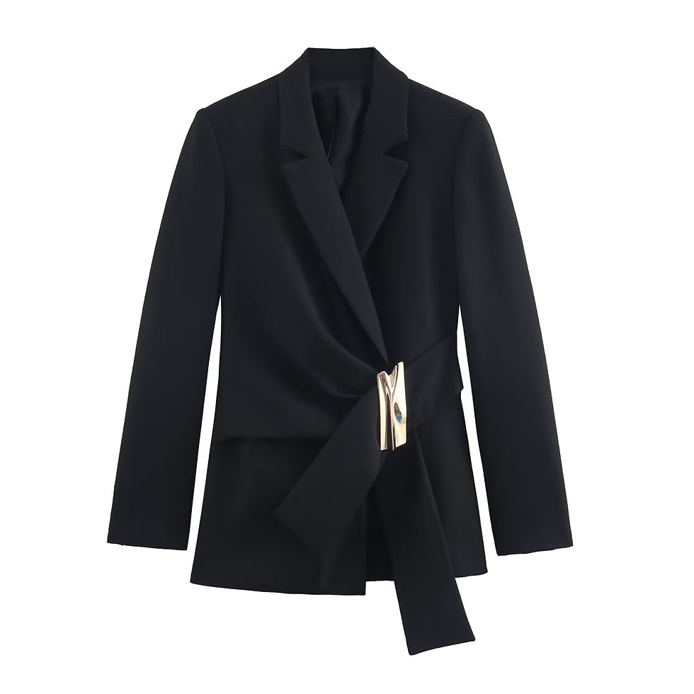 Thumbnail: Women Casual Suit Trousers Set Female Solid Blazers Full Sleeves Turndown Collar