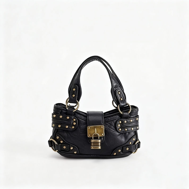 Designer Brand Women's Small Bag Rivet Retro Street Motorcycle Bags Fashion for