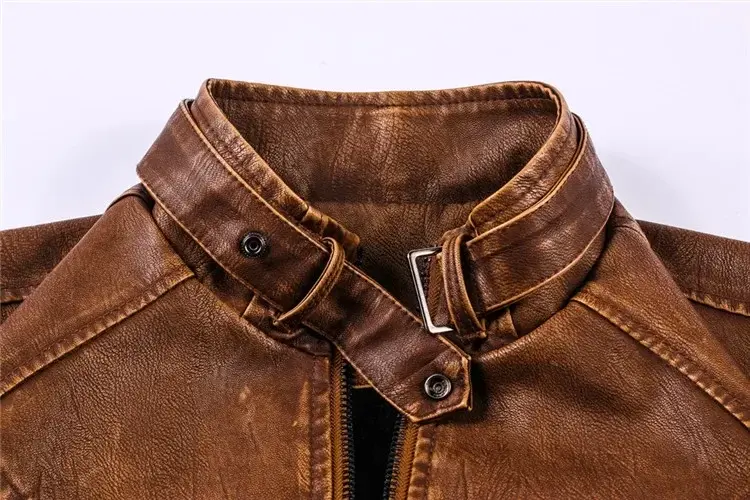 Thumbnail: Mens Leather Jackets High Quality Classic Motorcycle Jacket Male Plus faux leath