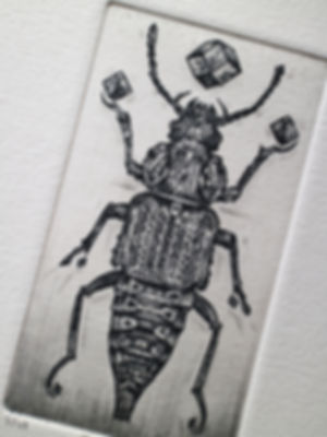 Rove. Beetle Etching With Aquatint & Drypoint  - Dionne Marshall, Punctured Artefact