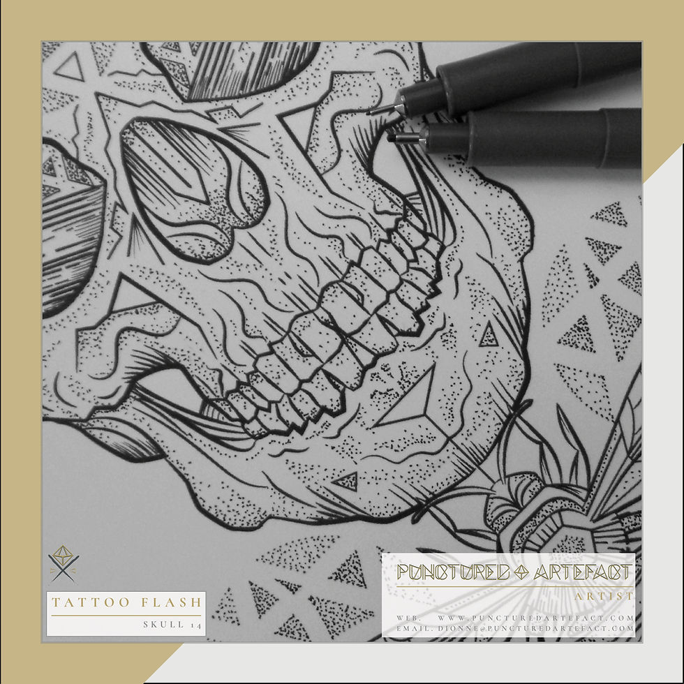 Thumbnail: SKULL 14 | Honey Bee
Tattoo Flash Image 4