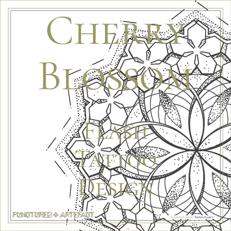 Thumbnail: MANDALA 64 | Cherry Blossom Tattoo Flash Image 3