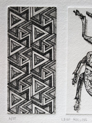 LEAF ROLLING BEETLE |  | Project Notes | Full process of copperplate aquatint etching by printmaker, Dionne Marshall (Punctured Artefact) Inspired by nature & geometry.
