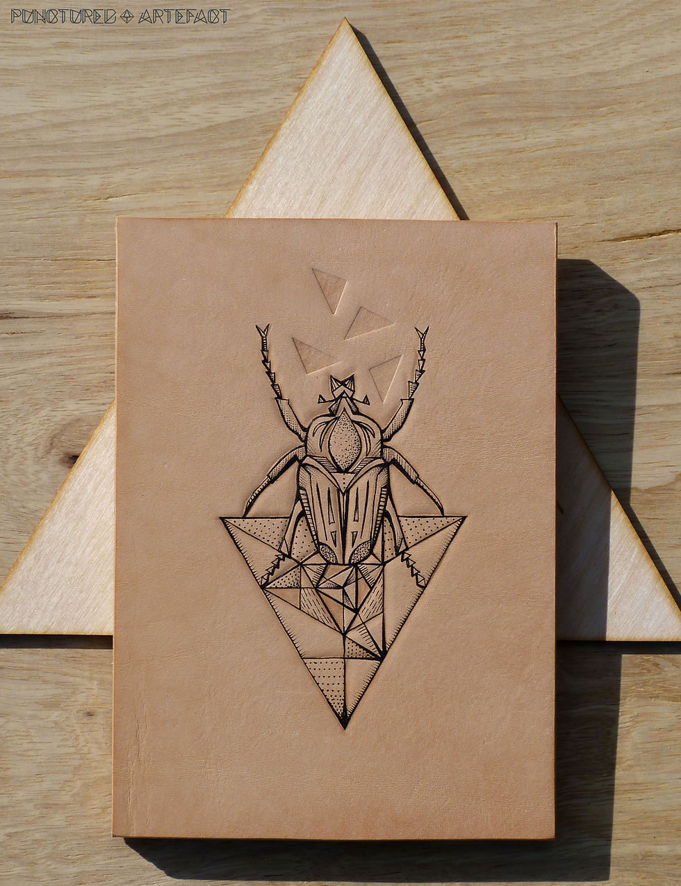 Beetle | Tattooed Leather Art | Punctured Artefact