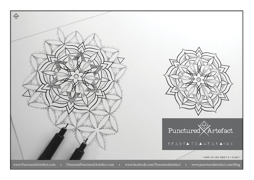 Thumbnail: SACRED 37 | Seed of Life B Tattoo Flash Image 4