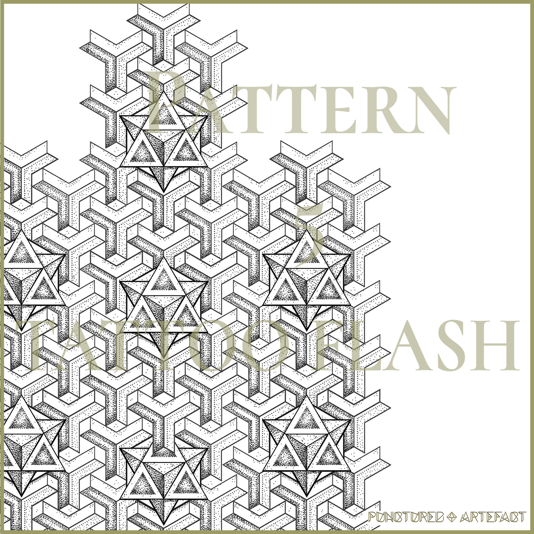 PATTERN 5 | Y Tetrahedron Tattoo Flash Image