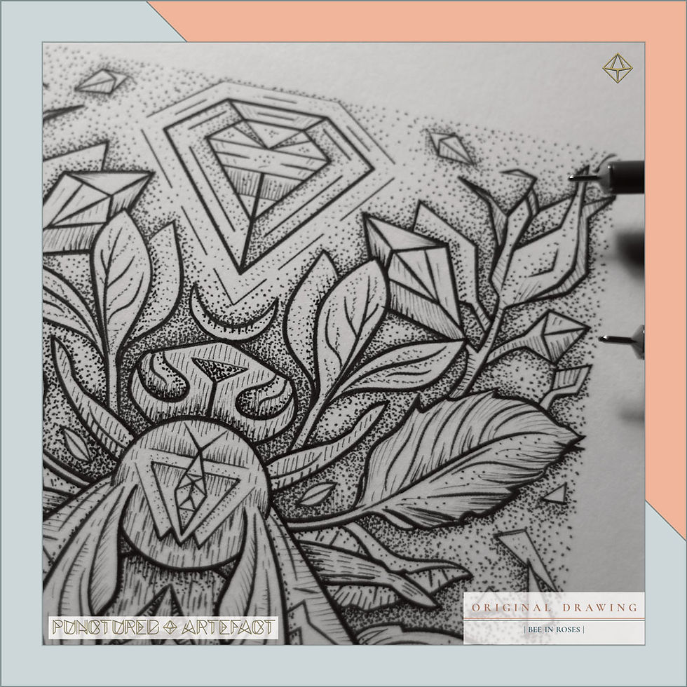  ORIGINAL ART | Bee In Roses Image 5