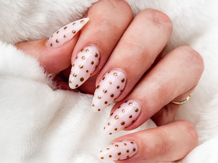 Studded builder gel manicure at The Seven Nail Spa in Hixson, TN.