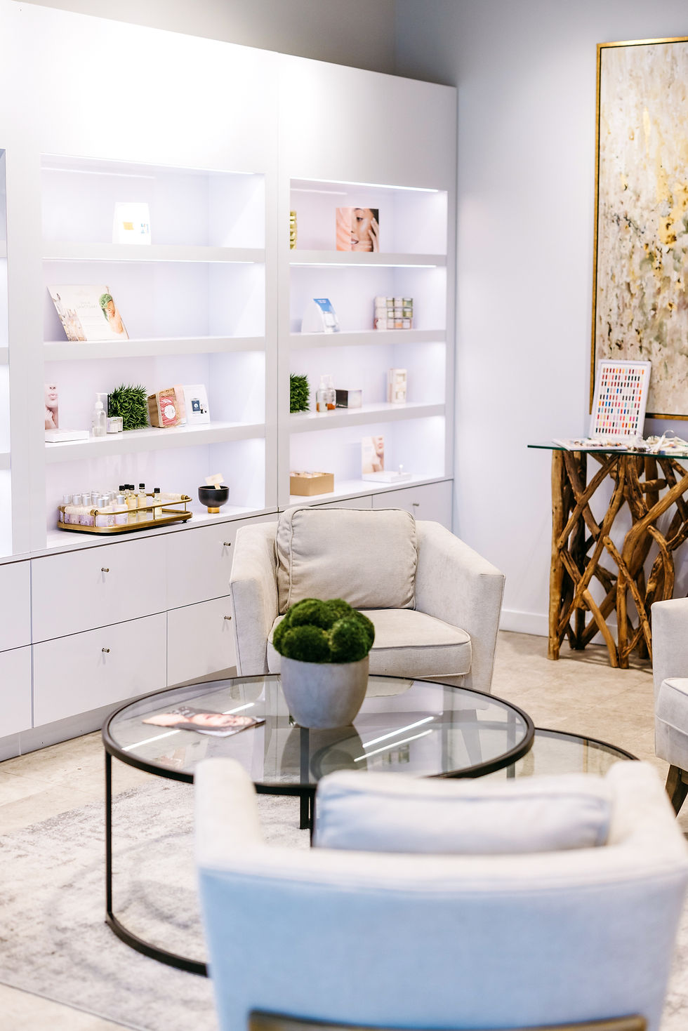 Interior waiting reception of the Seven Nail Spa, Hixson's best nail salon