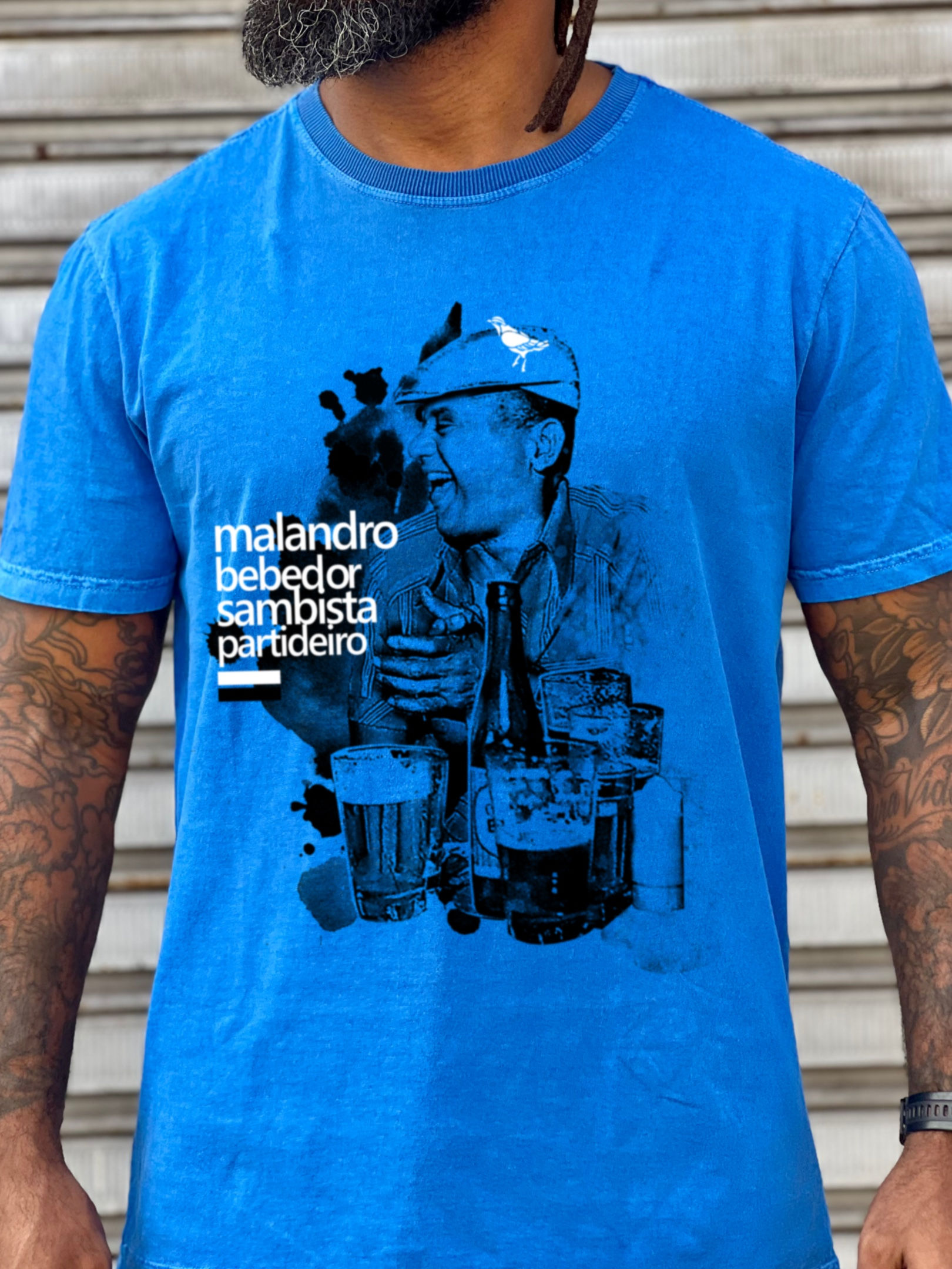CAMISETA MALANDRO BEBEDOR STONE AZUL ROYAL