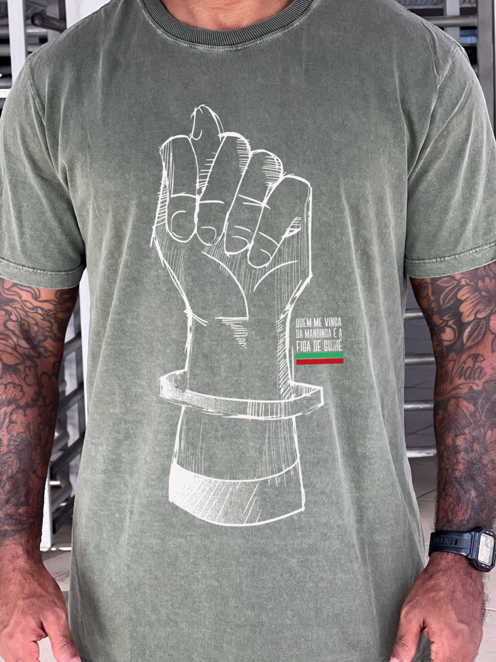 CAMISETA FIGA DE GUINÉ STONE VERDE