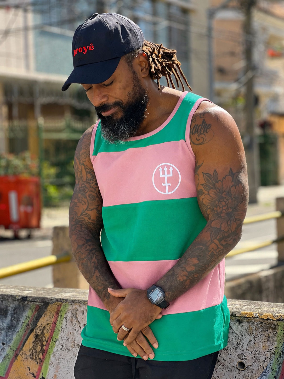 REGATA MALHÃO LAROYÊ VERDE E ROSA