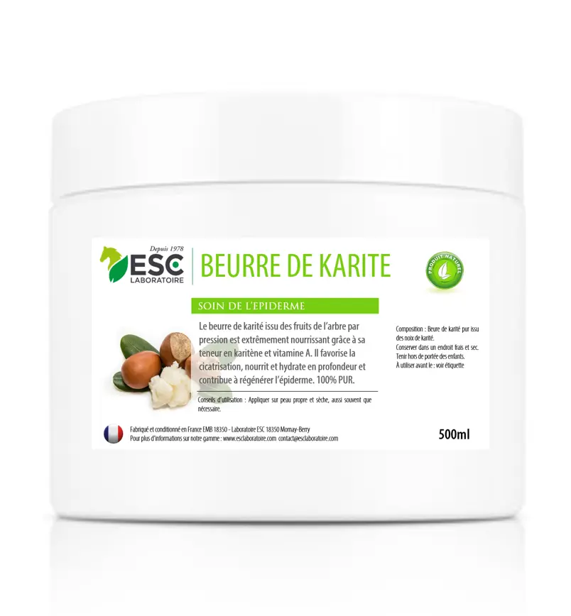 BEURRE DE KARITE – Pur et riche en vitamines A et E – Nourrit et protège l’épide