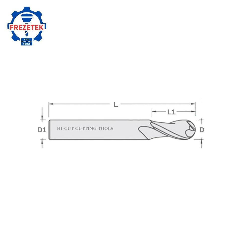 Küçük resim: Küre Uzun Karbür Freze 8 mm  teknik çizim