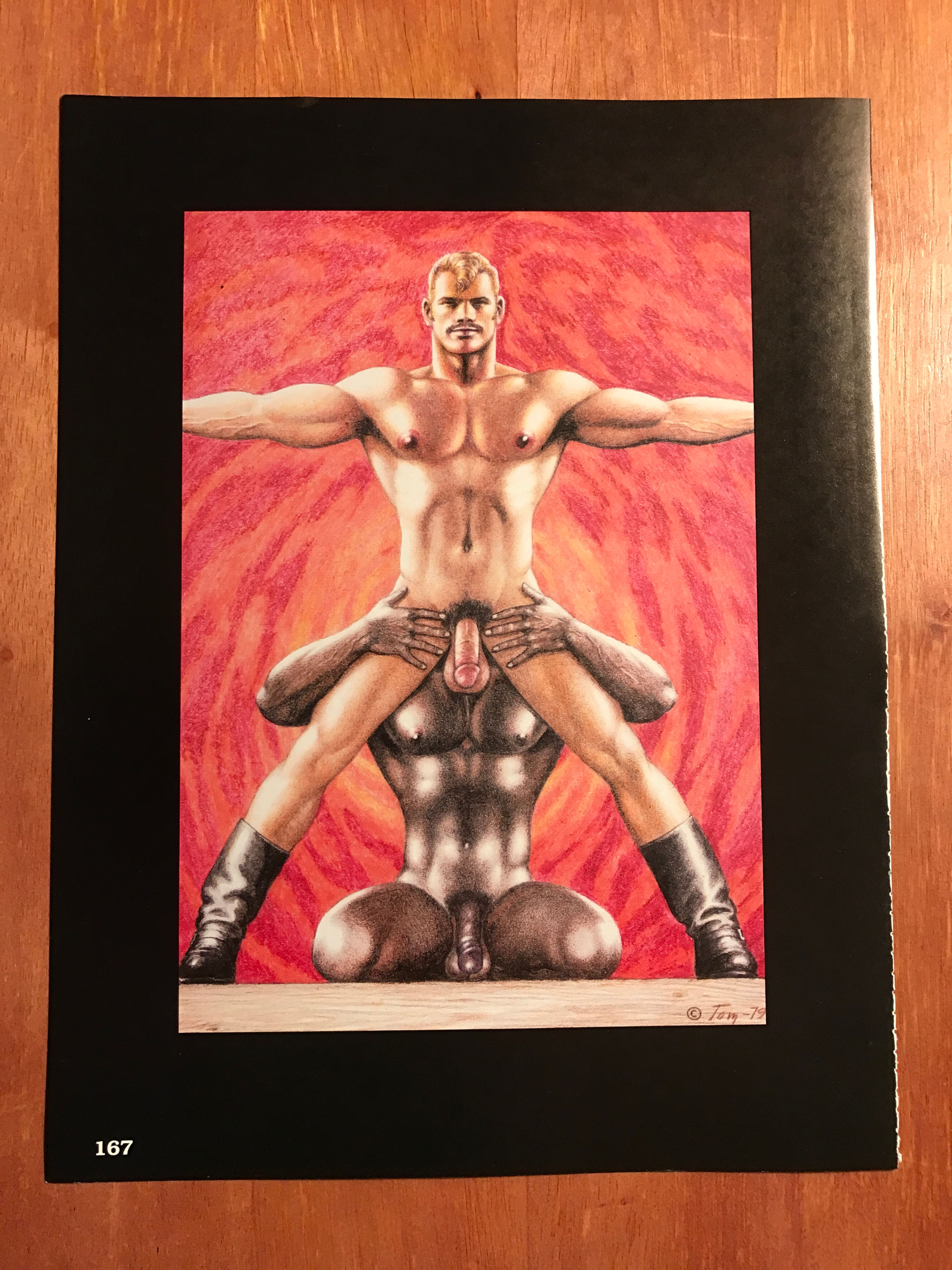 Art Page/Print TOM of FINLAND Book Retrospective #3 1991 Leather Santa TF166