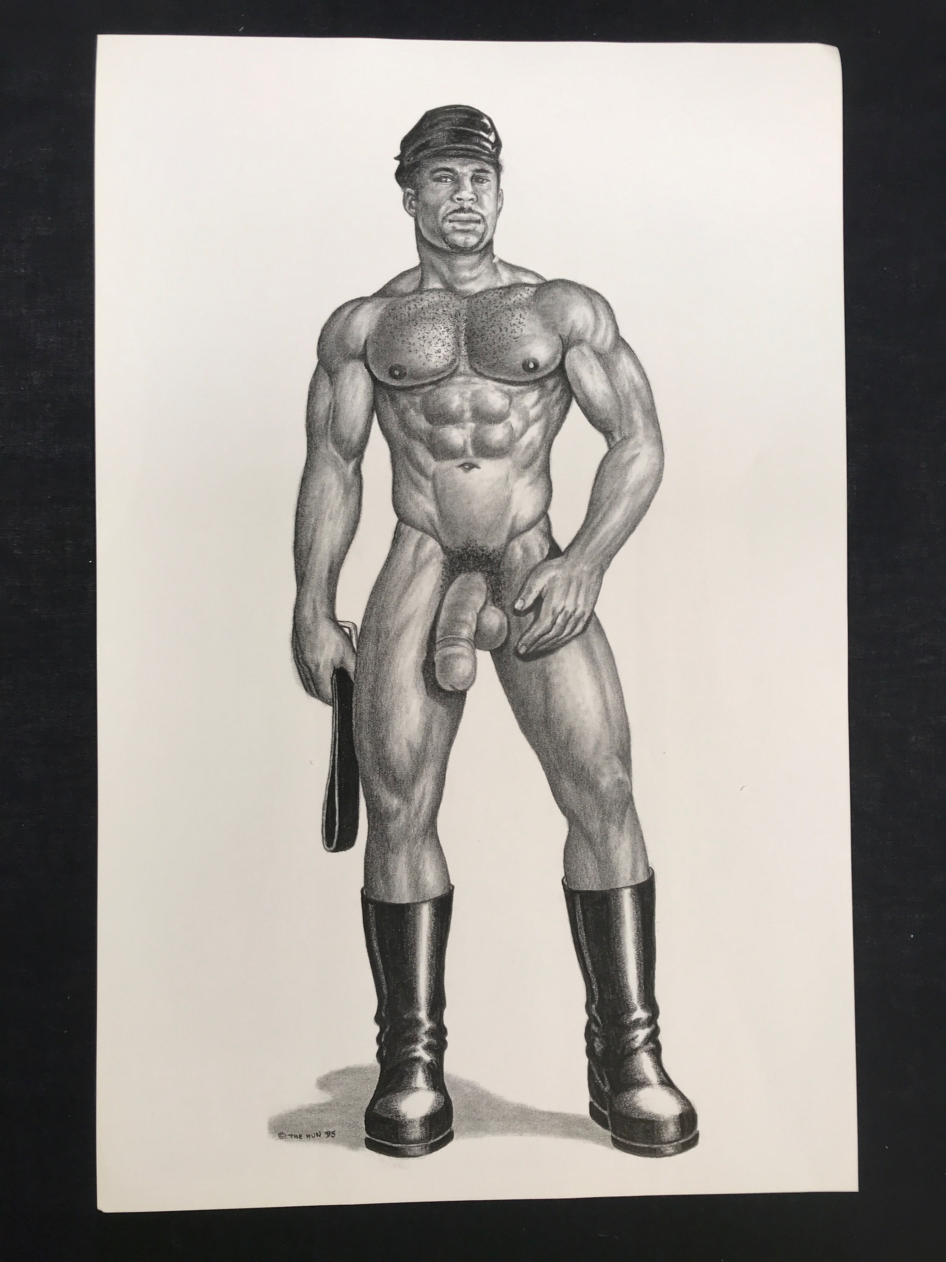 Original The HUN Poster - Bill Schmeling "STRAPPED" 1995 Gay Leather