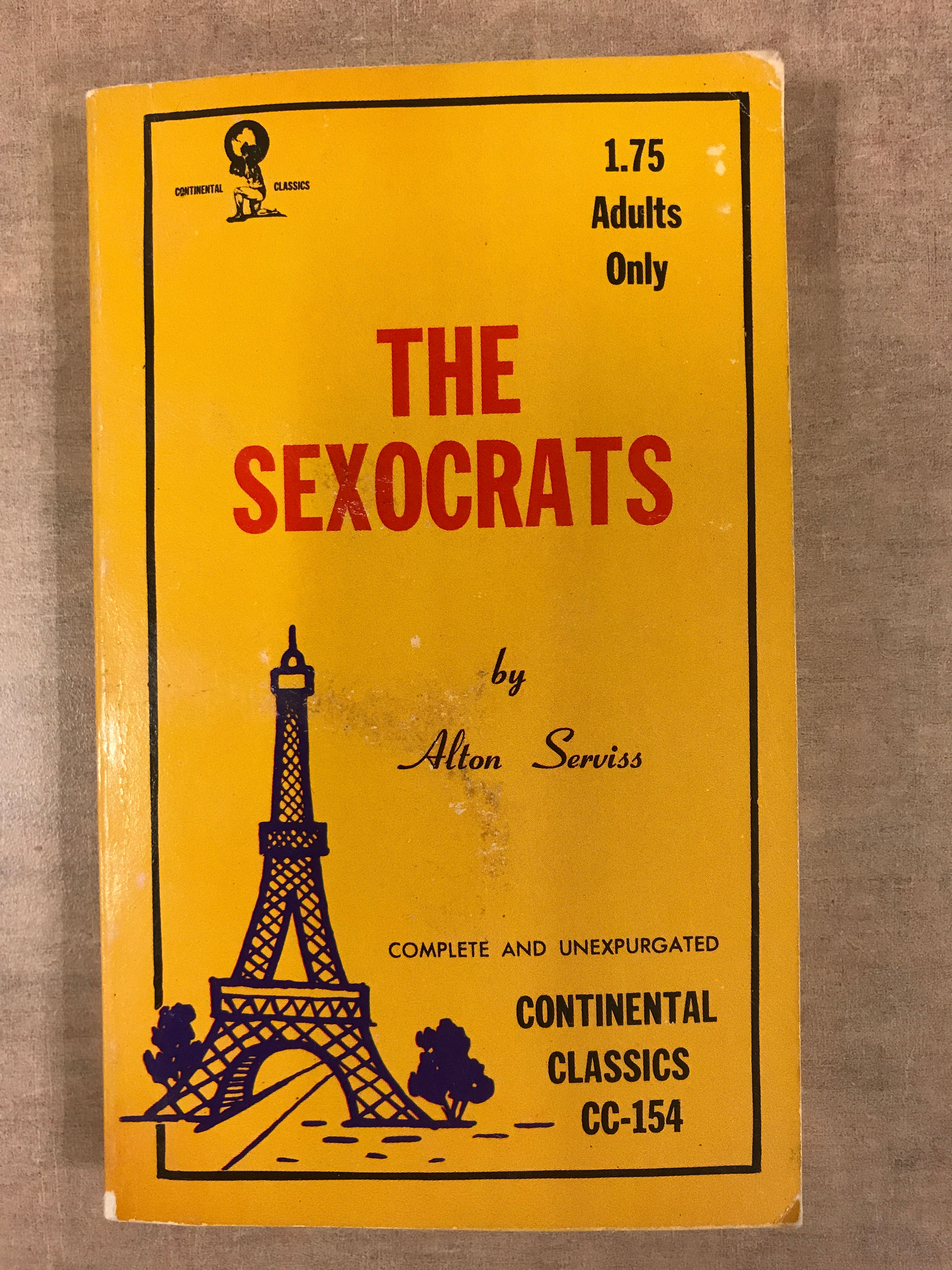Vintage Pulp Book “THE SEXOCRATS” by Alton Serviss, Continental Classics CC154,