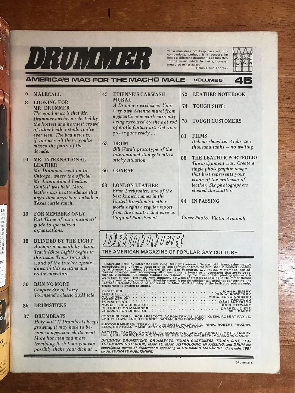 Thumbnail: Drummer #46 Gay Men's Leather Magazine 1981 Macho Male IML London Leather
