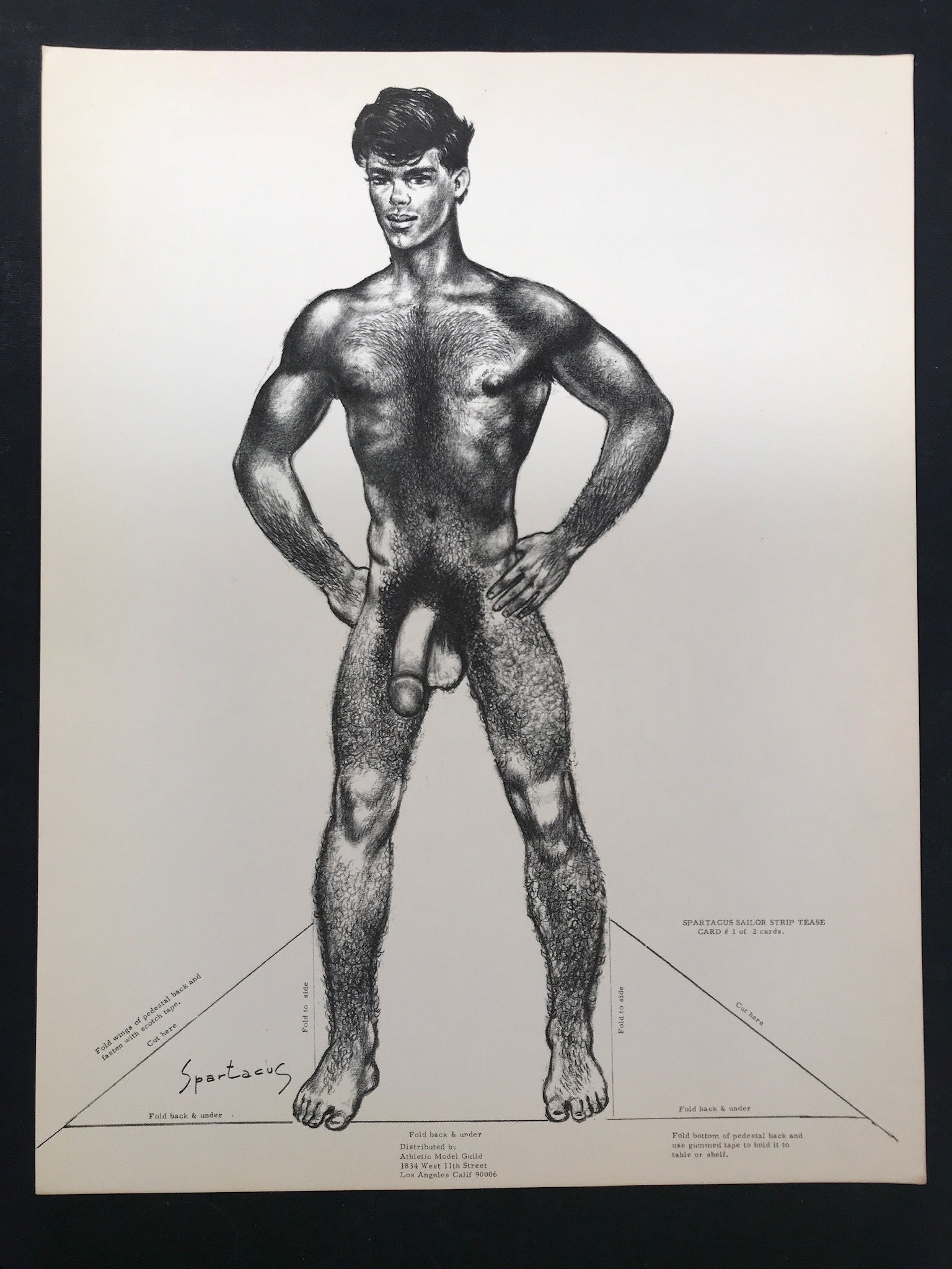 SPARTACUS Gay Artist Print Hairy Paper Doll Sailor boy