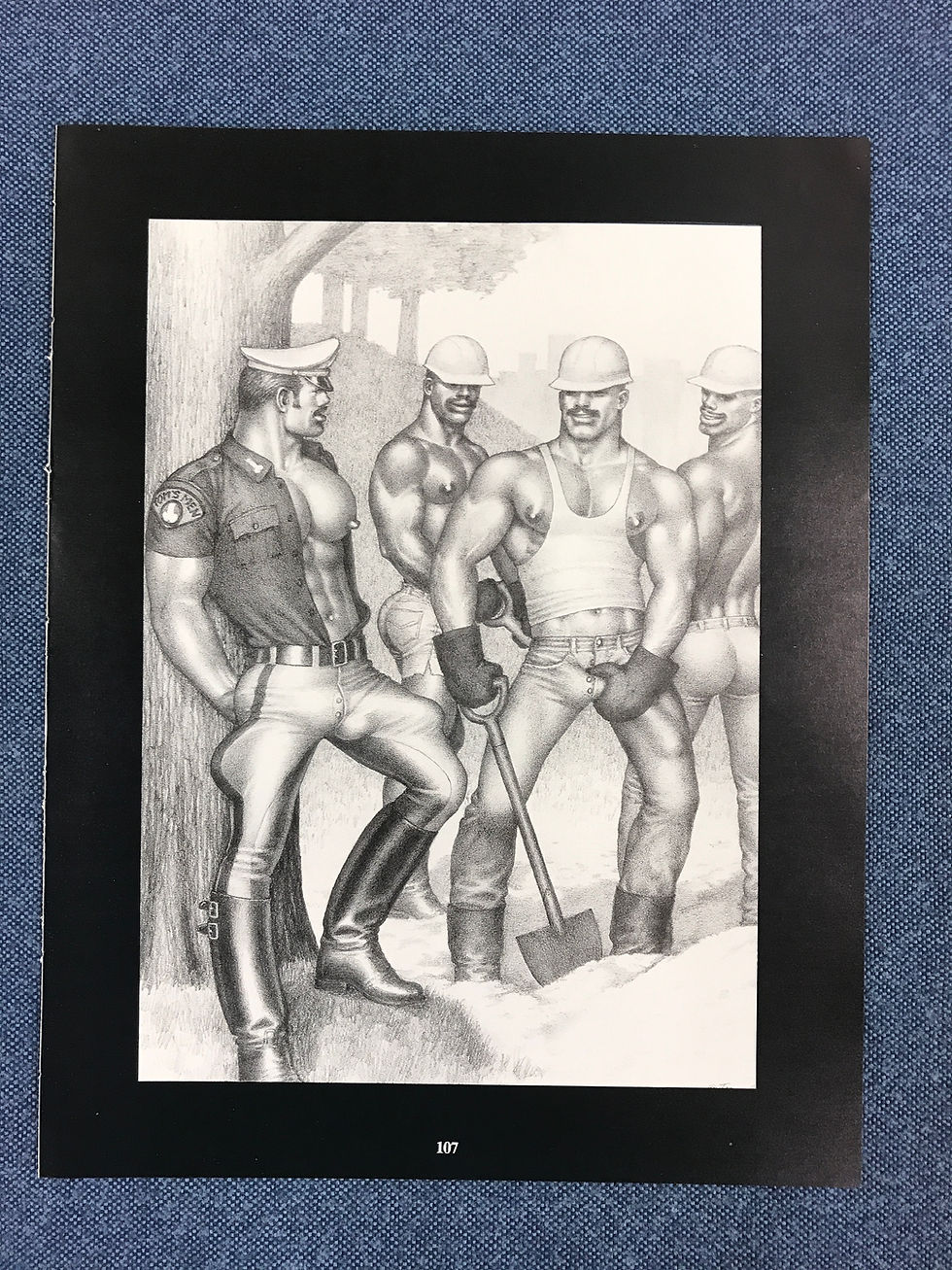 Thumbnail: Art Page/Print TOM of FINLAND Retrospective #2 1989 Construction Workers TF 108