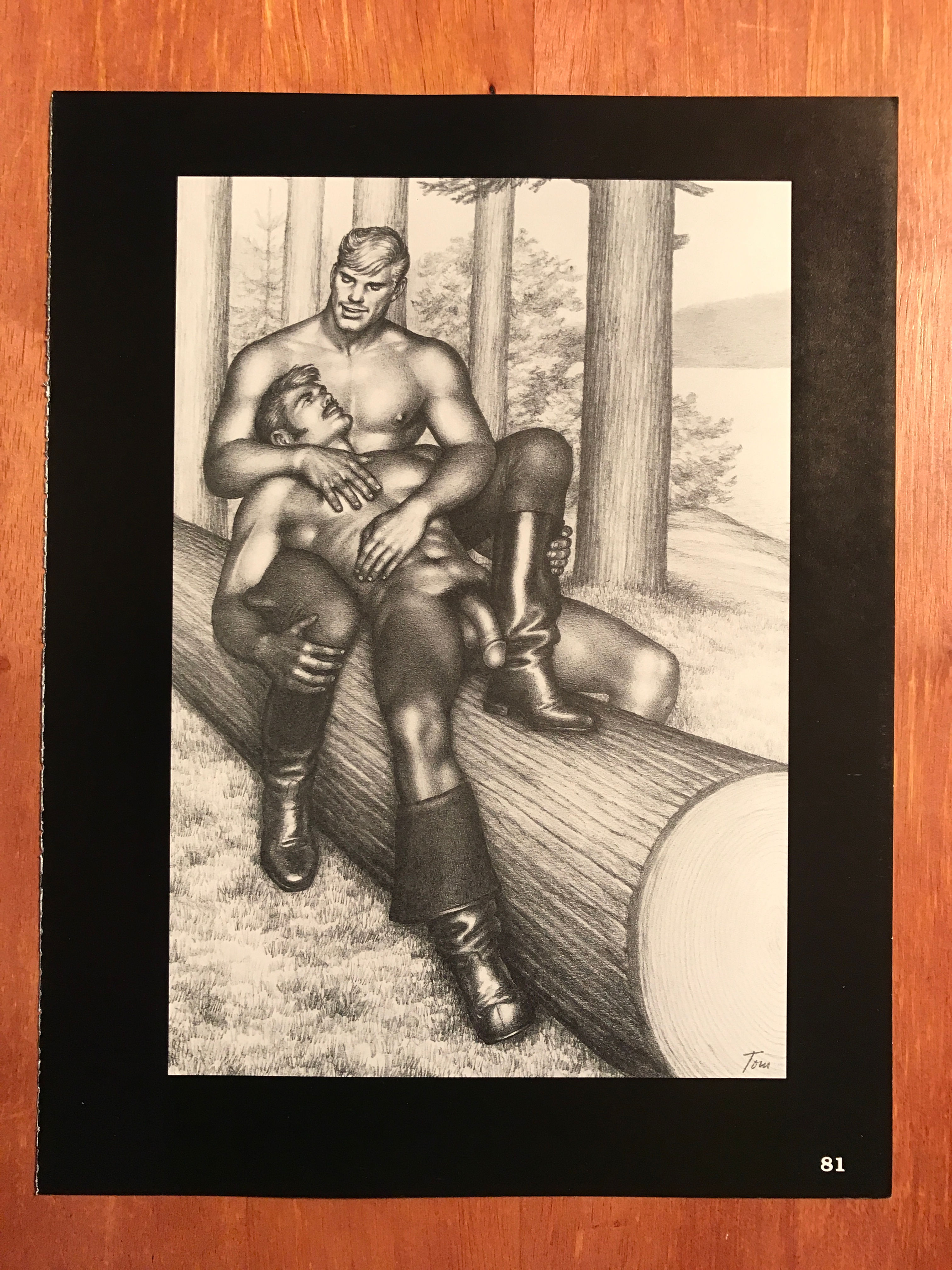 Art Page/Print TOM of FINLAND Book Retrospective #3 1991 Woodsmen Loggers TF82