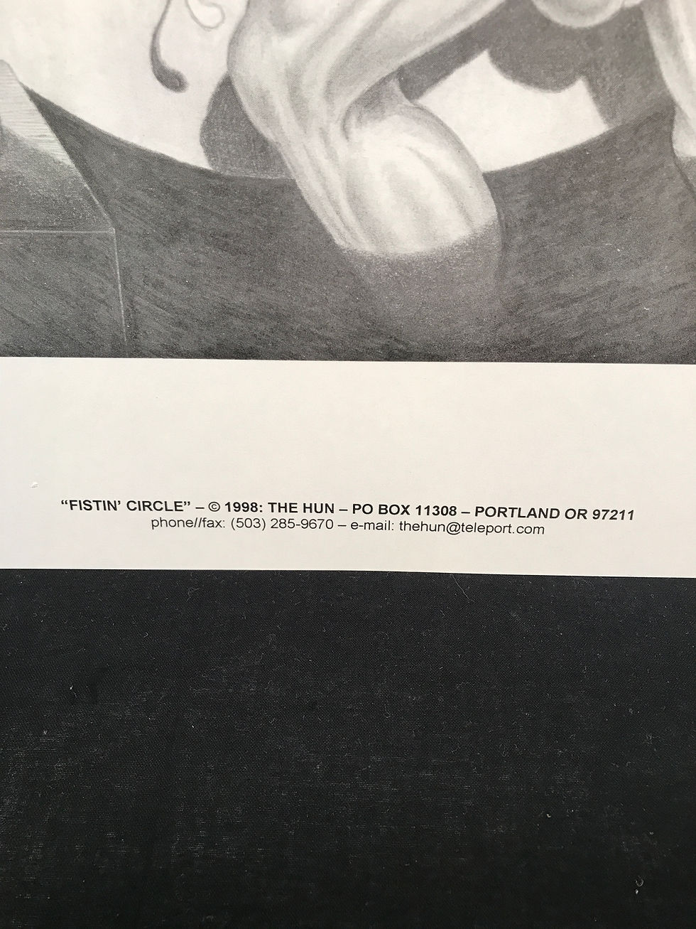 Thumbnail: Original The HUN Poster Bill Schmeling "Fistin Circle" 1998 Signed 03-08-03
