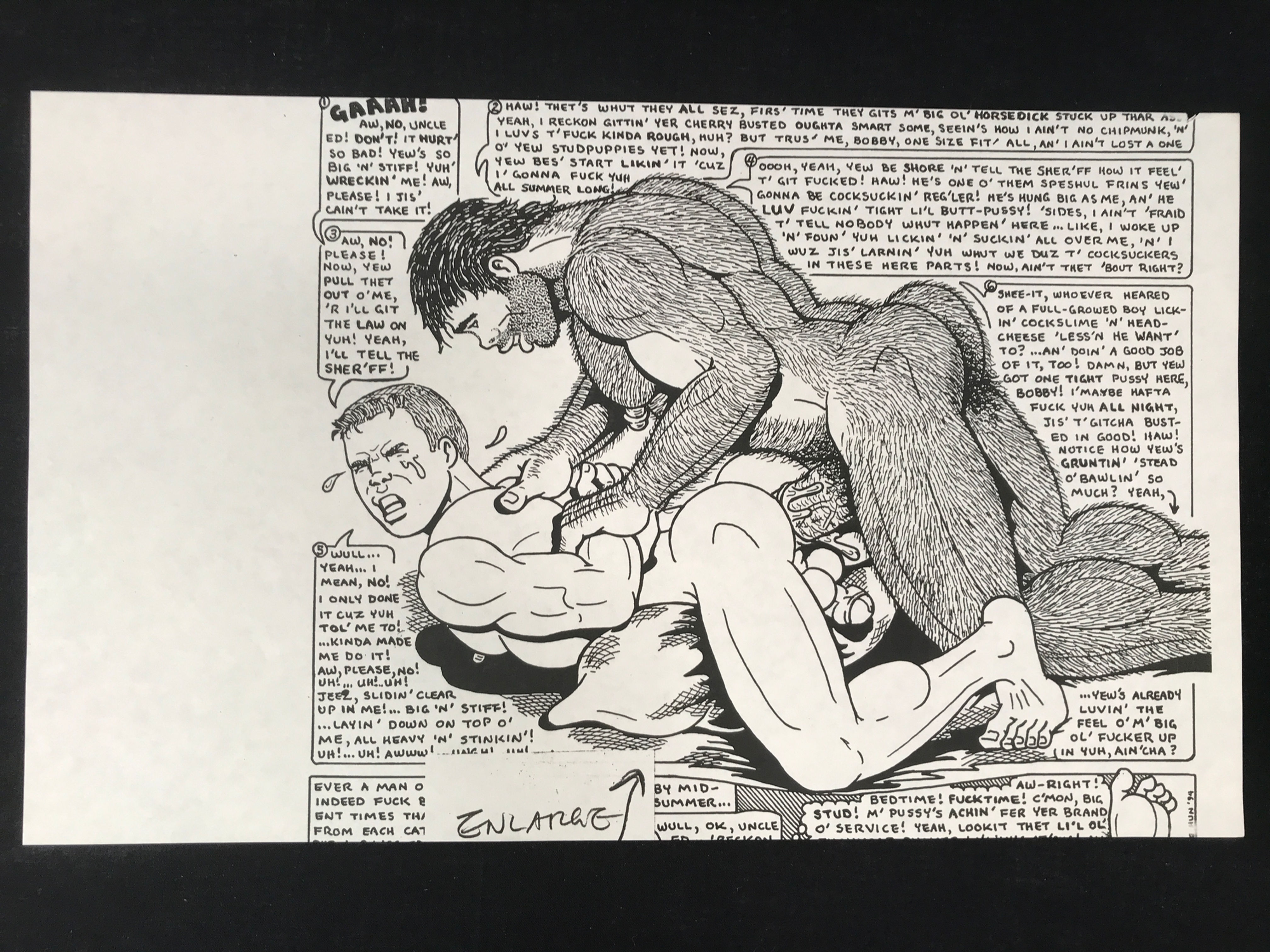 Poster/Print by The HUN - Bill Schmeling 1994 Hairy Man fucks boy