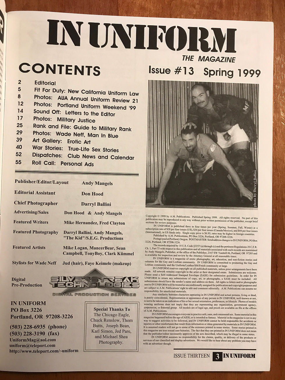 Thumbnail: Mens Gay Interest Magazine IN UNIFORM #13 MINT Uncir Wade Neff Andy Mangels 1999